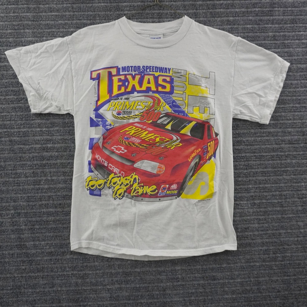 Vintage 90s Tultex Primestar 500 Texas Motor Speedway T-Shirt Mens M White